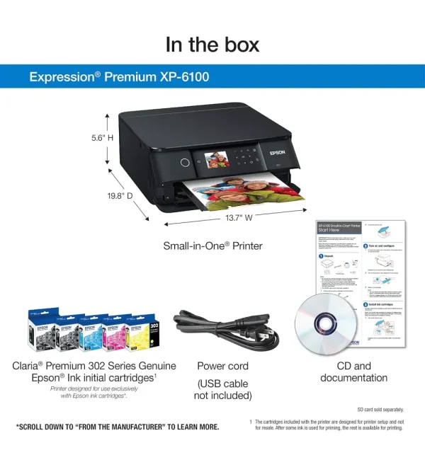 Black, Medium-sized Epson Expression Premium Wireless Colour Photo Printer with Scanner and Copier - Image 4