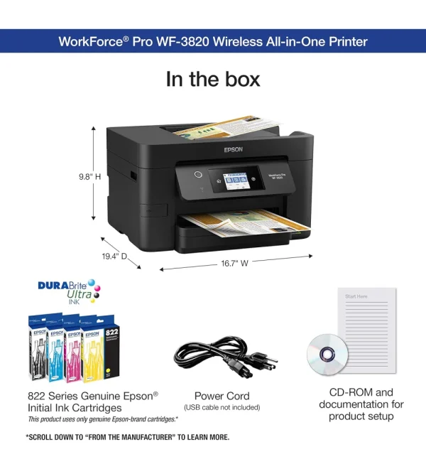Epson Wireless Color Inkjet All-in-One Printer, Black Large - Image 2