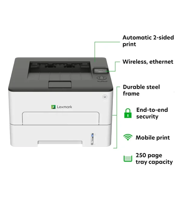 Lexmark  Laser Printer, Wireless, Small Printer with Automatic Two-Sided Printing​ - Image 3