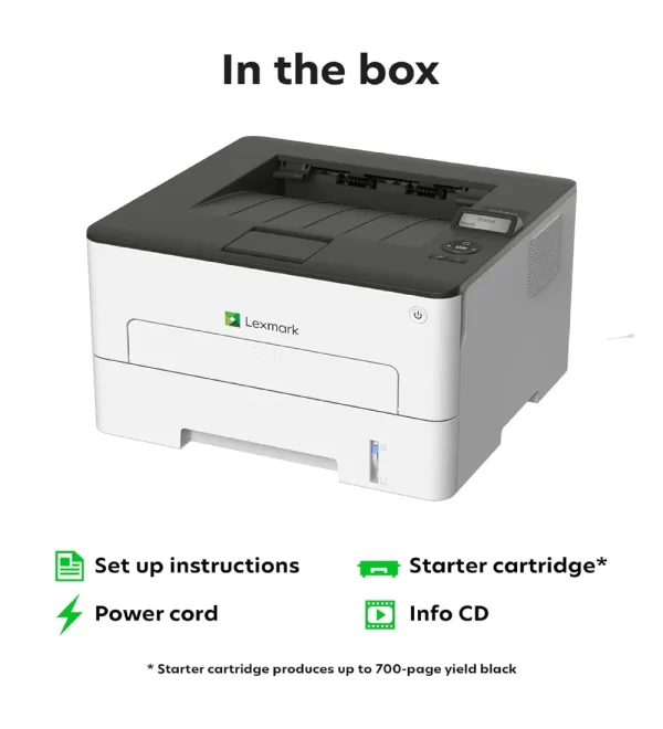 Lexmark  Laser Printer, Wireless, Small Printer with Automatic Two-Sided Printing​ - Image 2